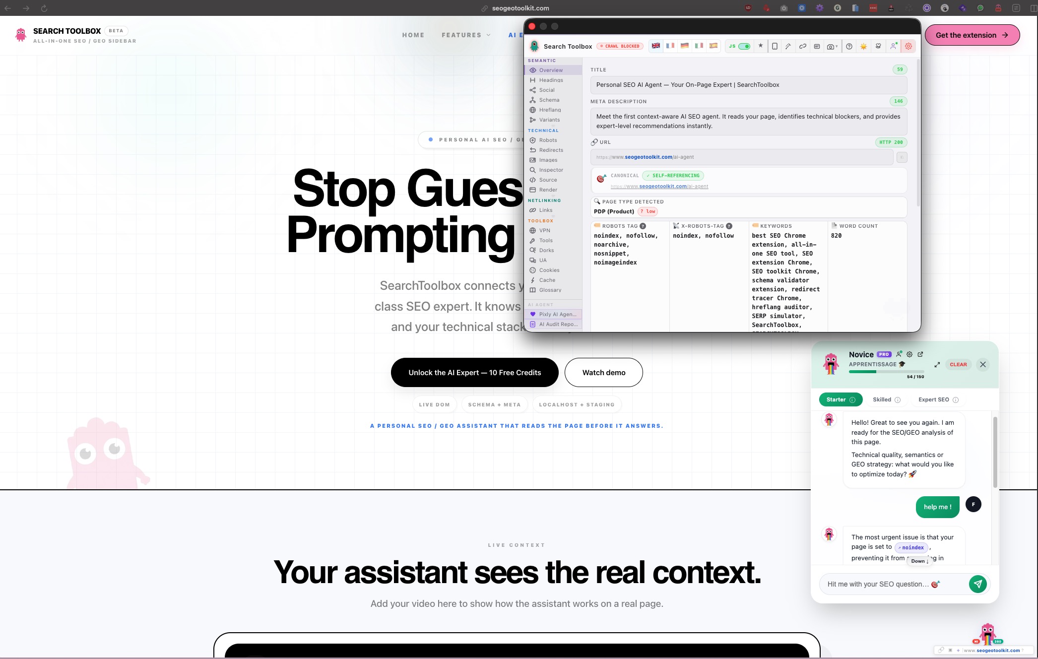 SEO Expert — connect technical evidence to the next action — Search Toolbox